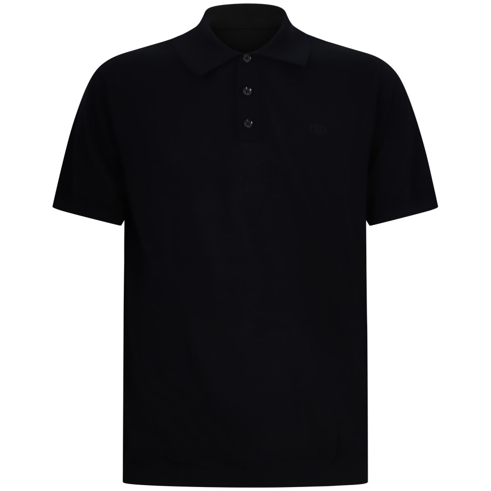 Polo in maglia nera per uomo