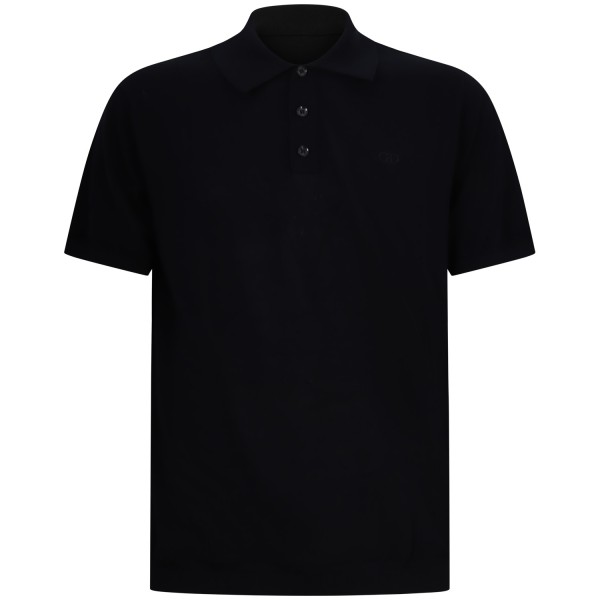 Polo in maglia nera per uomo