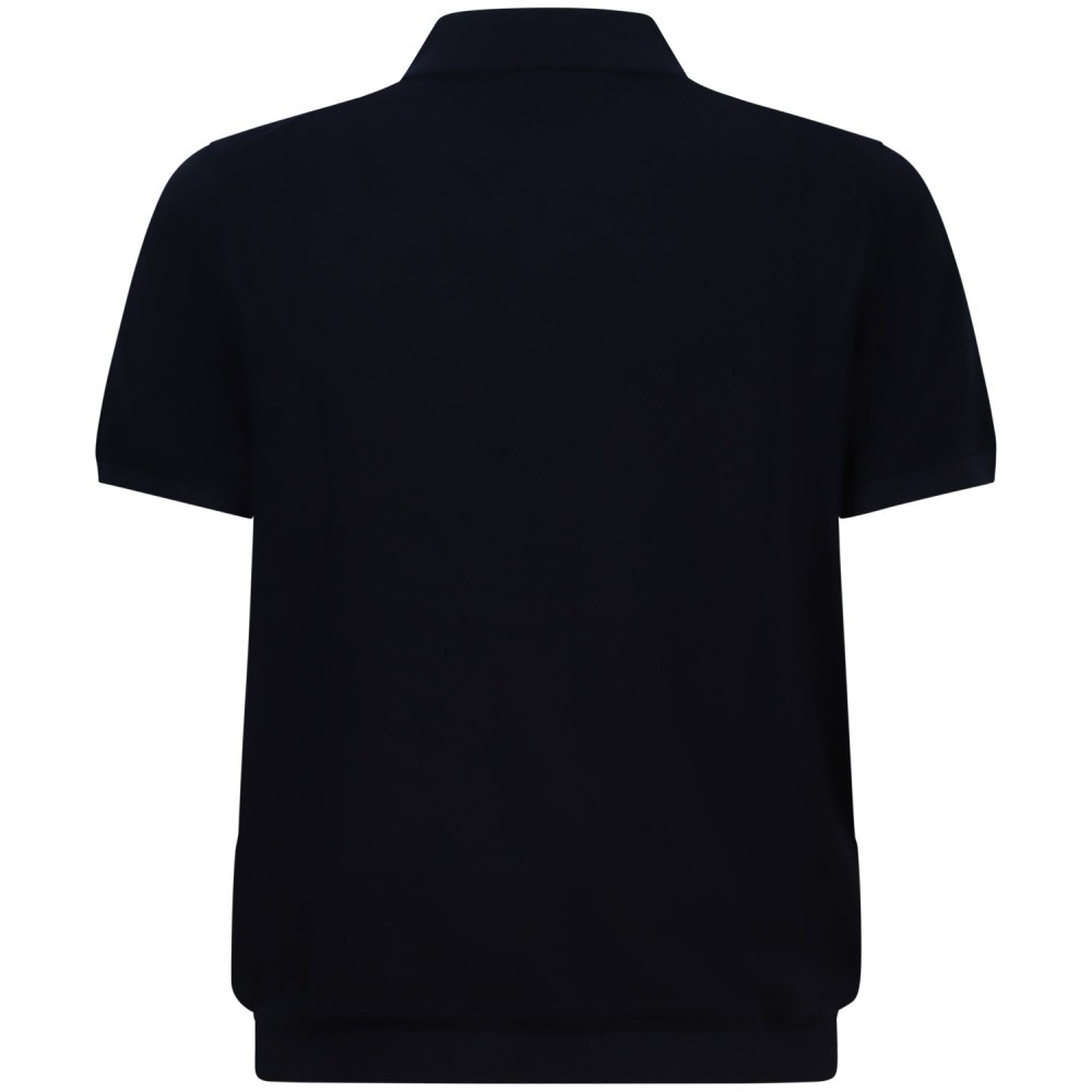 Polo in maglia blu per uomo