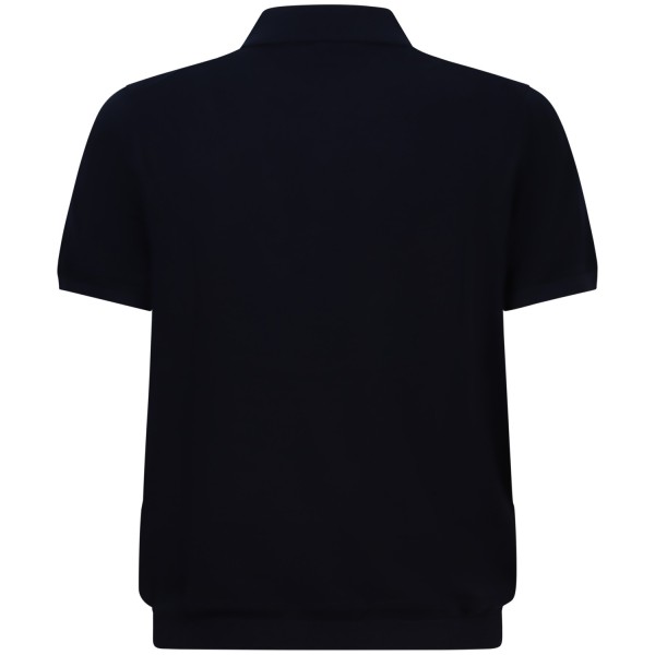 Polo in maglia blu per uomo