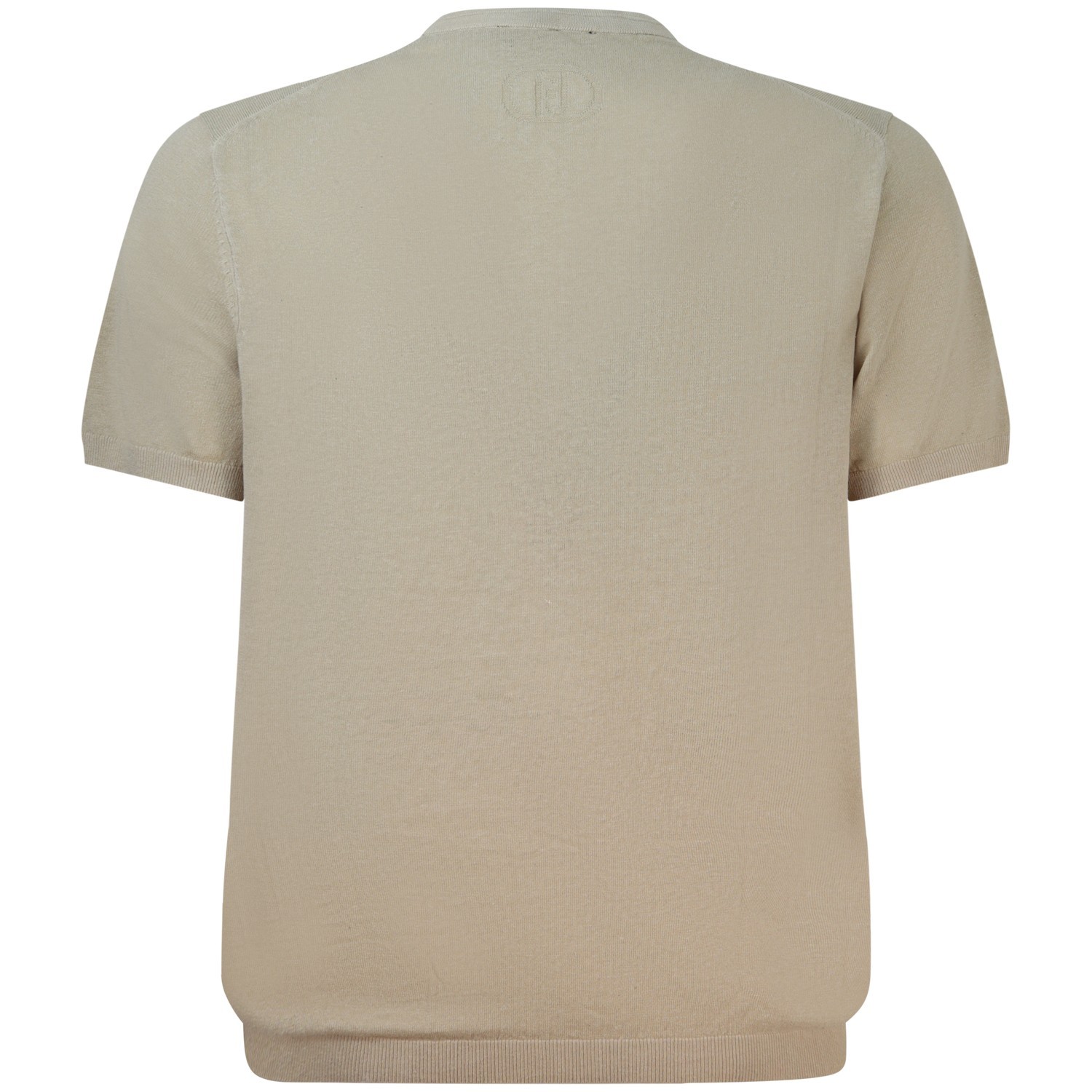 T-shirt in maglia beige con bottoncini per uomo 2