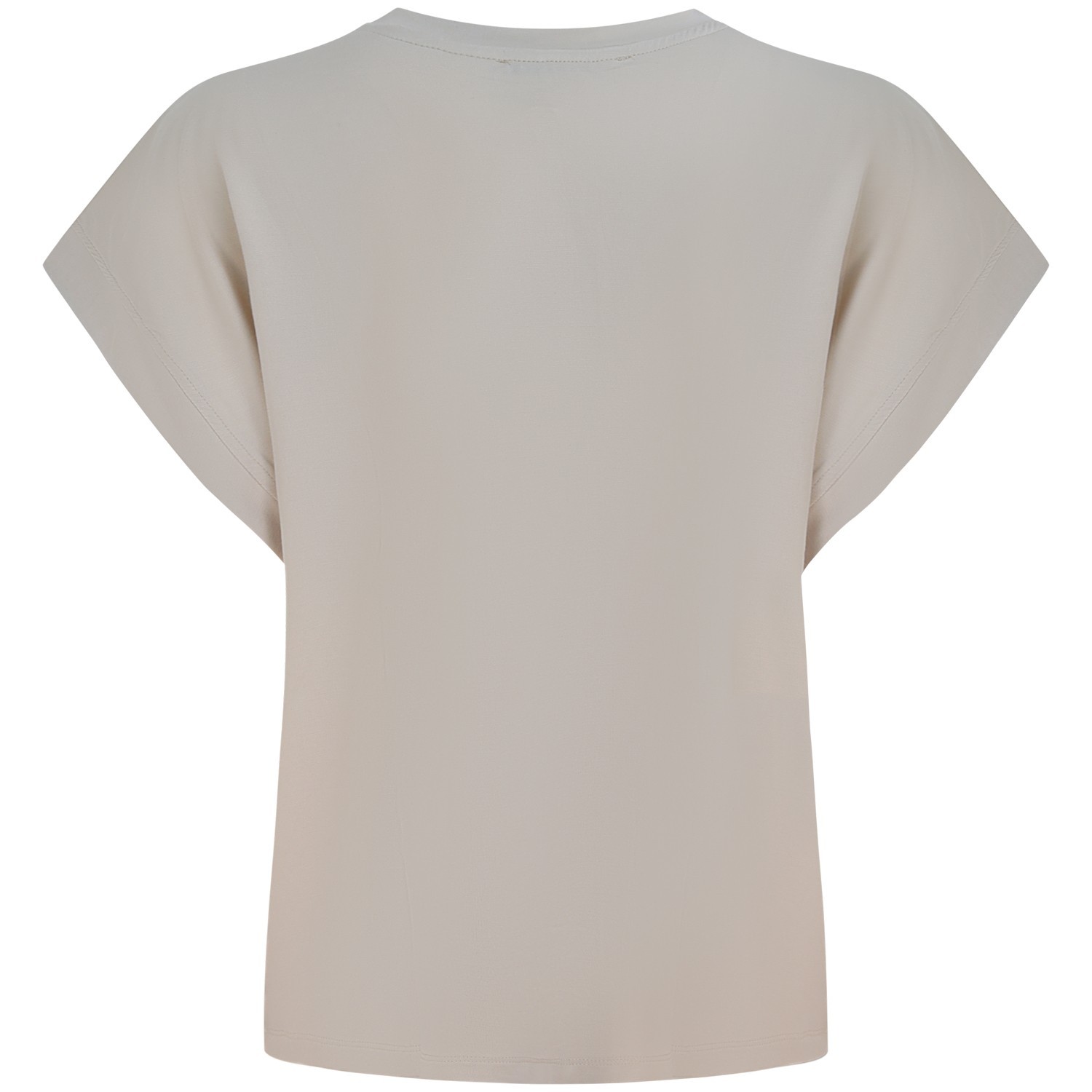 T-shirt panna con logo per donna