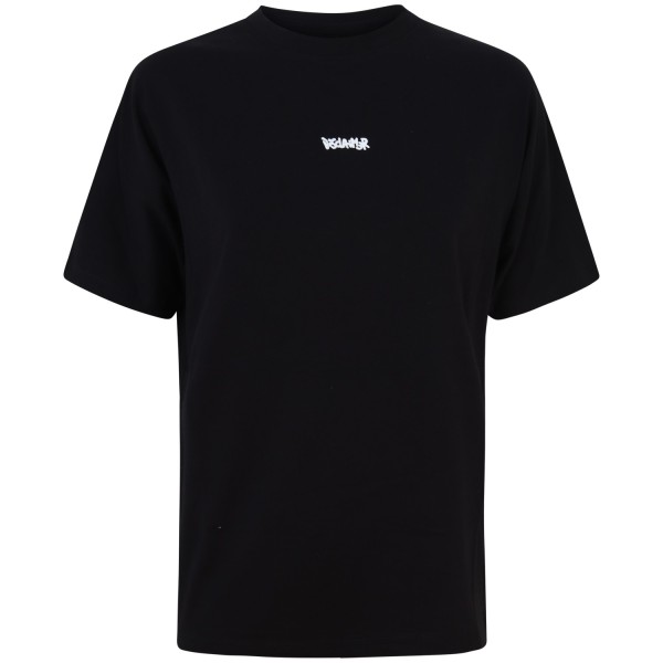 T-shirt nera con logo per donna