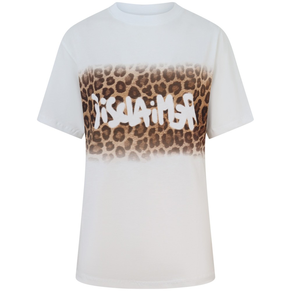 T-shirt bianca con logo per donna