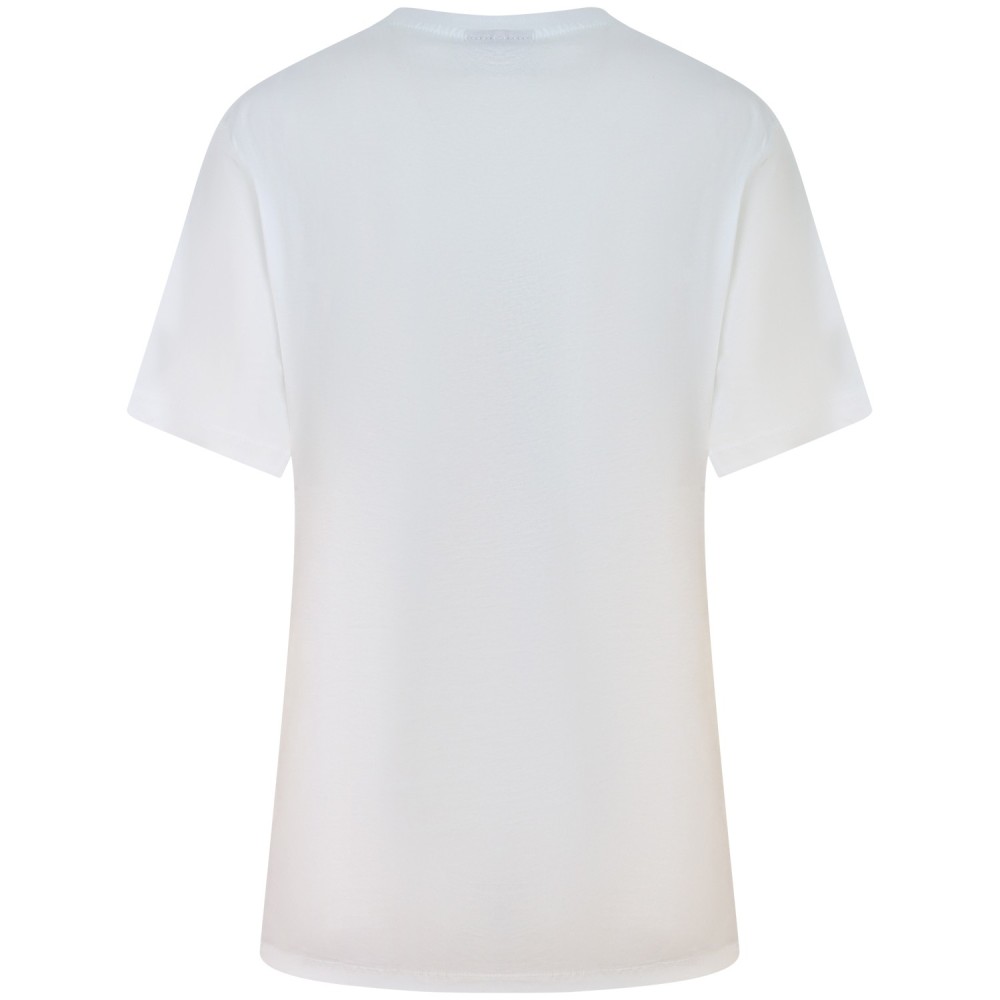T-shirt bianca con logo per donna