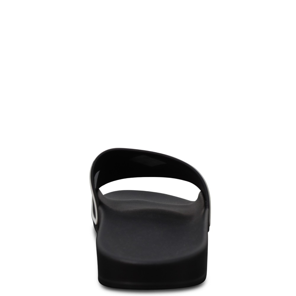 Ciabatte nere con logo bianco per uomo