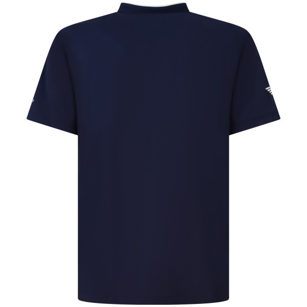 Polo blu con mini logo per uomo