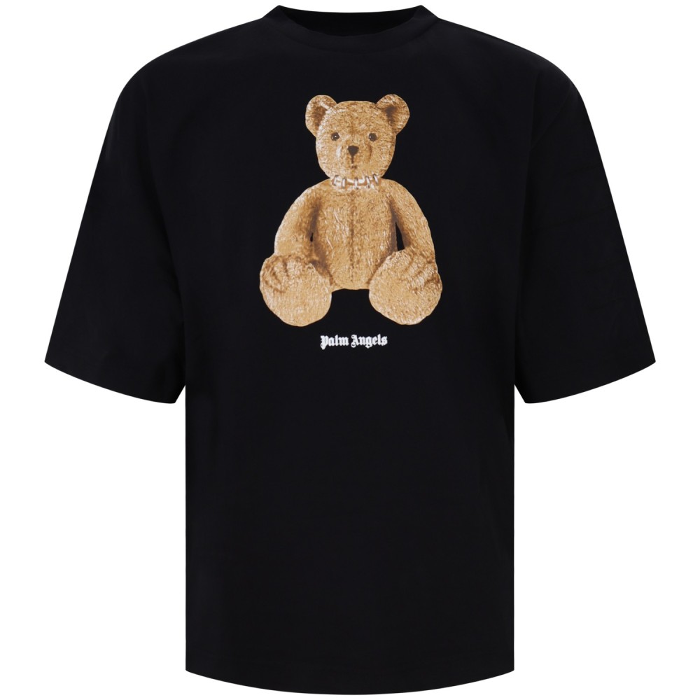 T-shirt nera con stampa per uomo