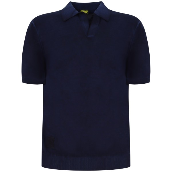 Polo blu in maglia per uomo