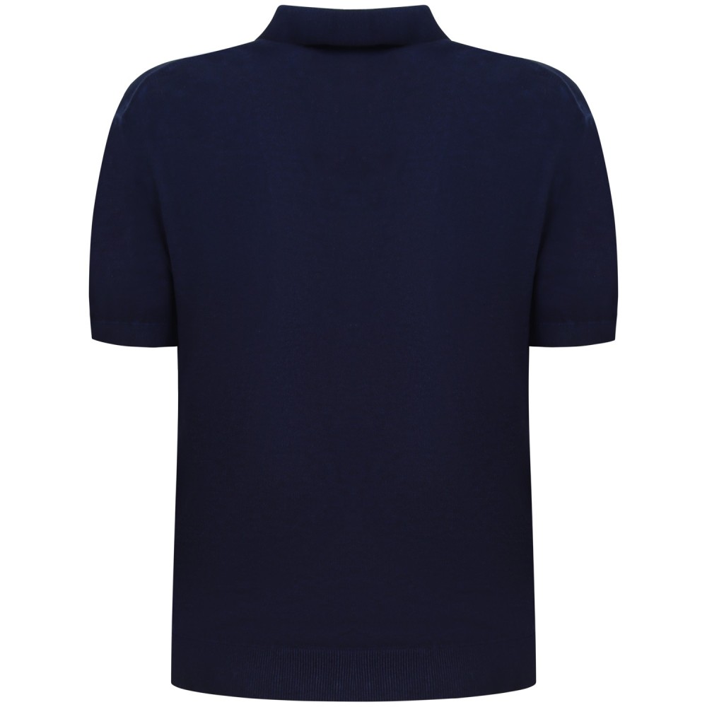 Polo blu in maglia per uomo