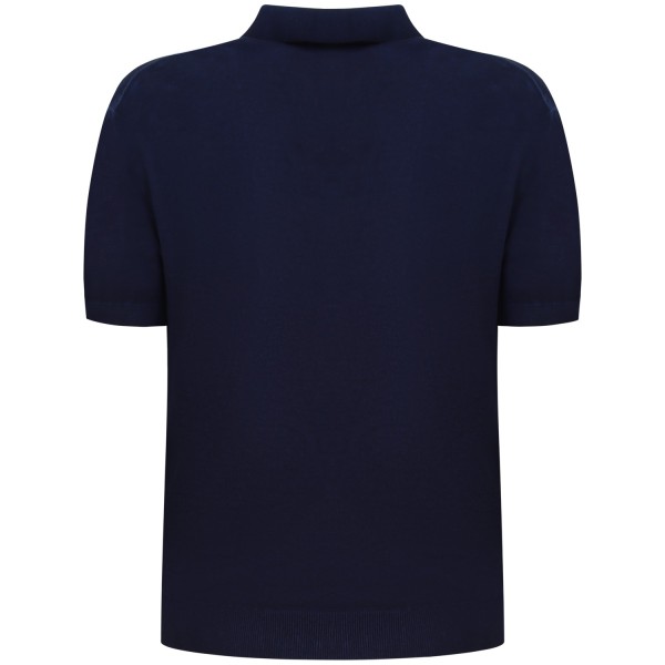 Polo blu in maglia per uomo