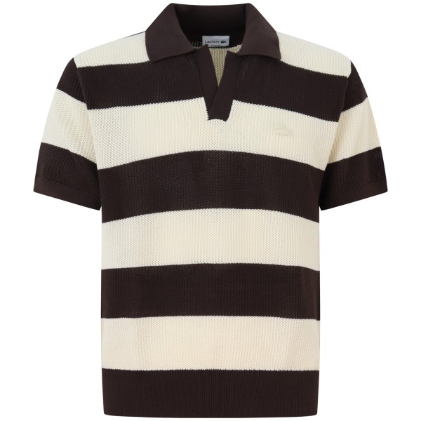 Polo marrone/avorio per uomo