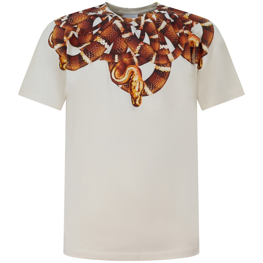 T-shirt avorio con stampa per uomo