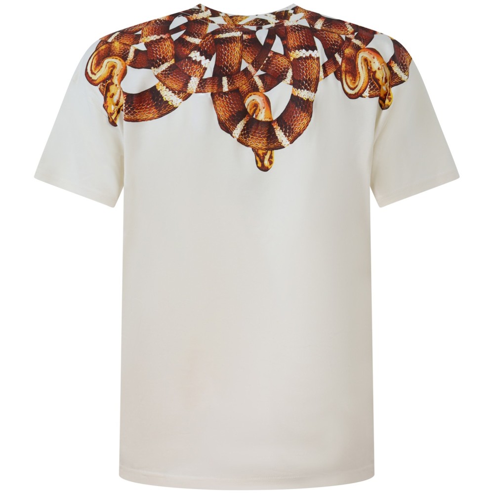 T-shirt avorio con stampa per uomo