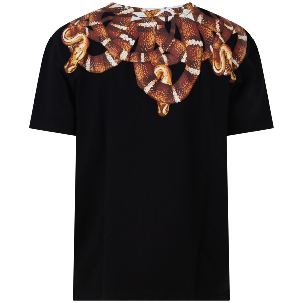 T-shirt nera con stampa per uomo