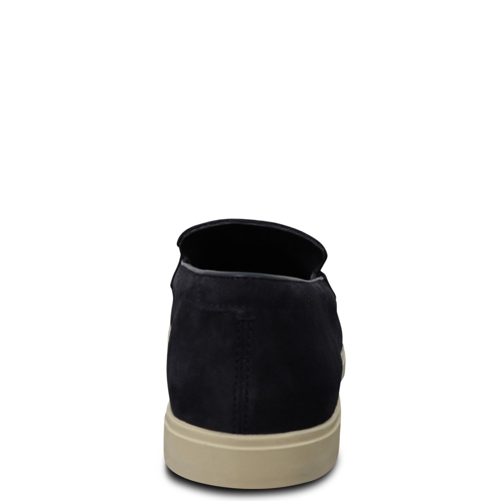 Mocassino blu scamosciato per uomo