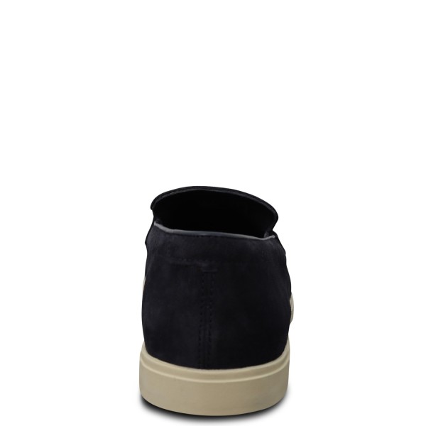 Mocassino blu scamosciato per uomo