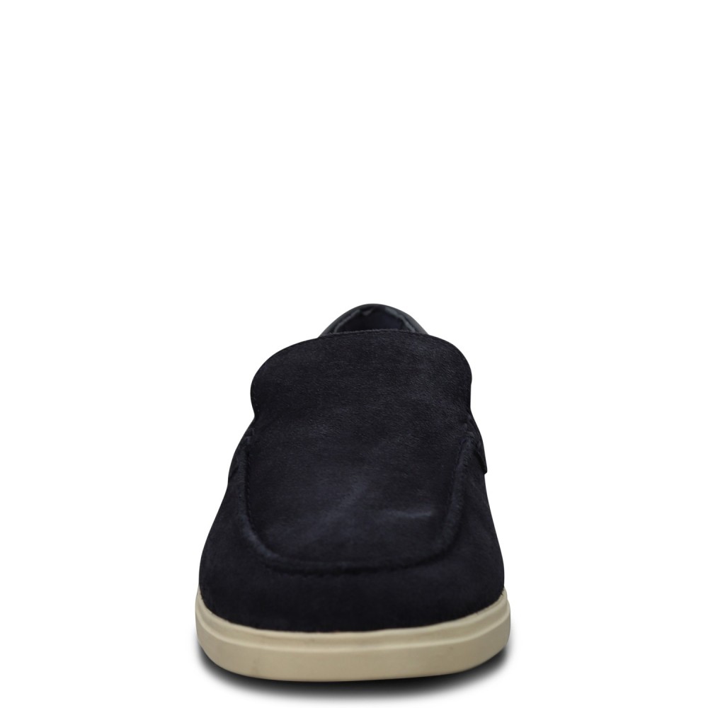Mocassino blu scamosciato per uomo