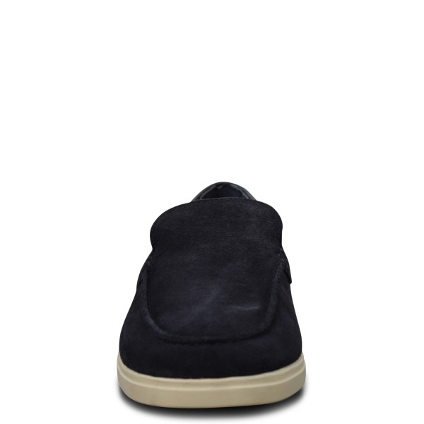 Mocassino blu scamosciato per uomo