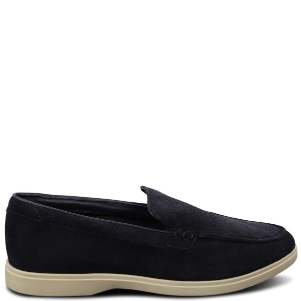 Mocassino blu scamosciato per uomo