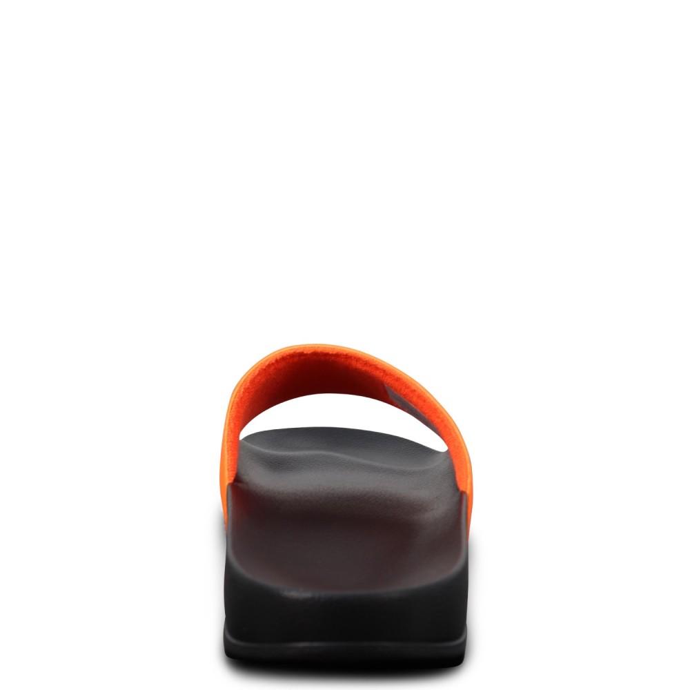 Ciabatte nere con logo arancio per uomo