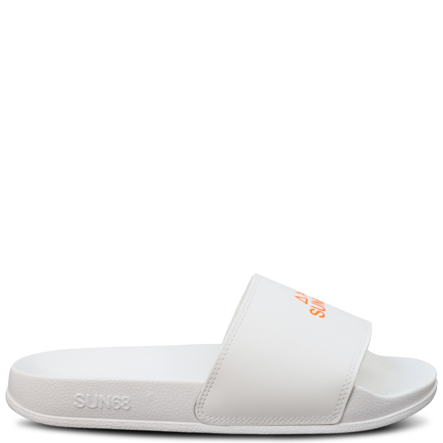 Ciabatte bianche con logo arancio per uomo