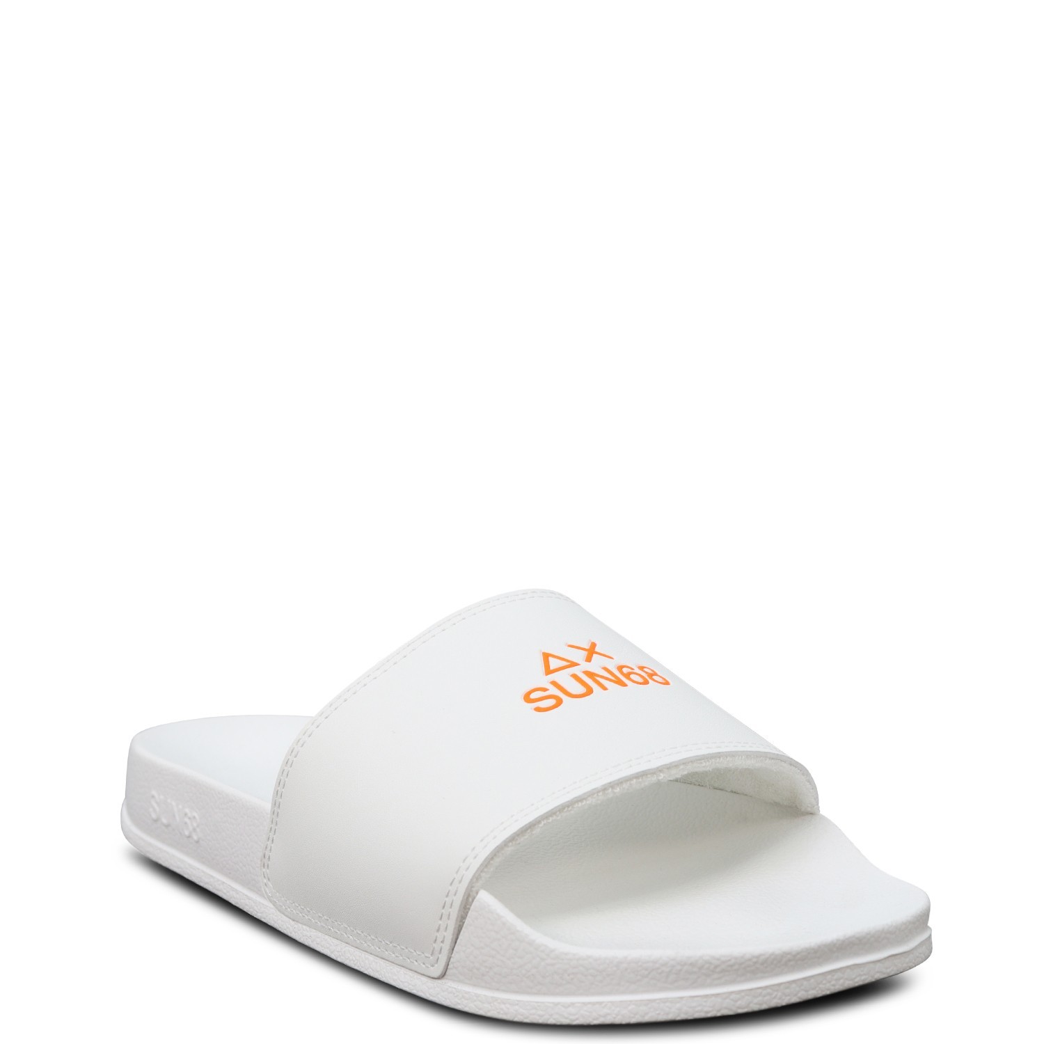 Ciabatte bianche con logo arancio per uomo 2