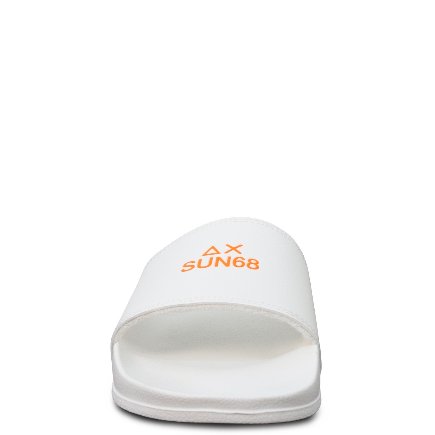 Ciabatte bianche con logo arancio per uomo