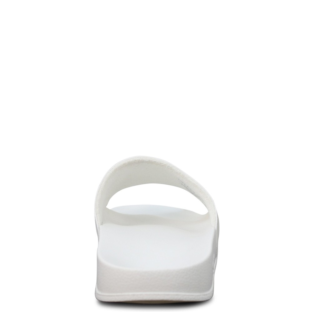 Ciabatte bianche con logo arancio per uomo