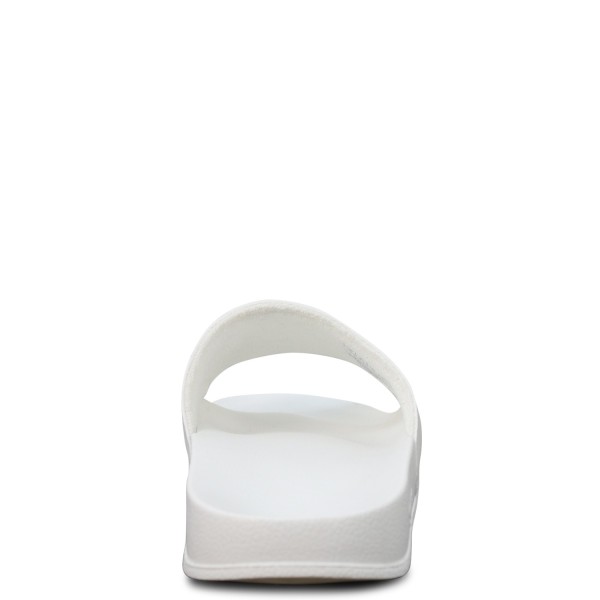 Ciabatte bianche con logo arancio per uomo