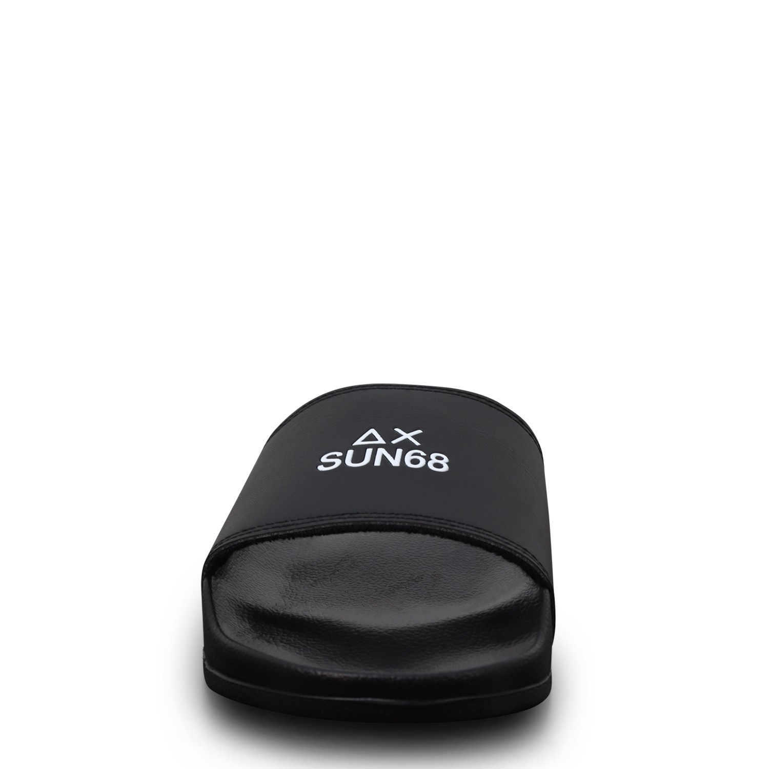 Ciabatte nere con logo per uomo