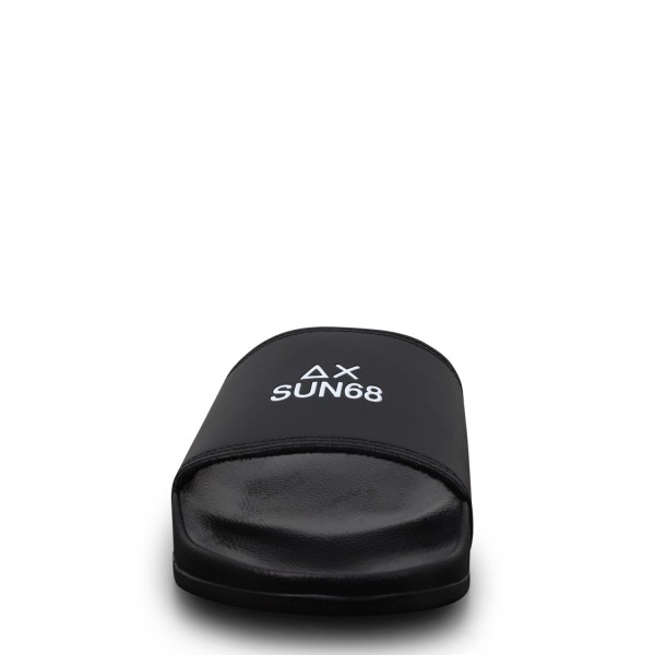 Ciabatte nere con logo per uomo