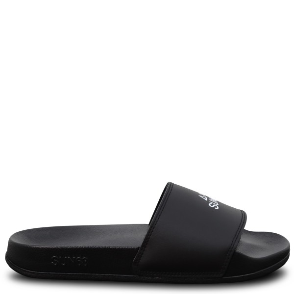Ciabatte nere con logo per uomo