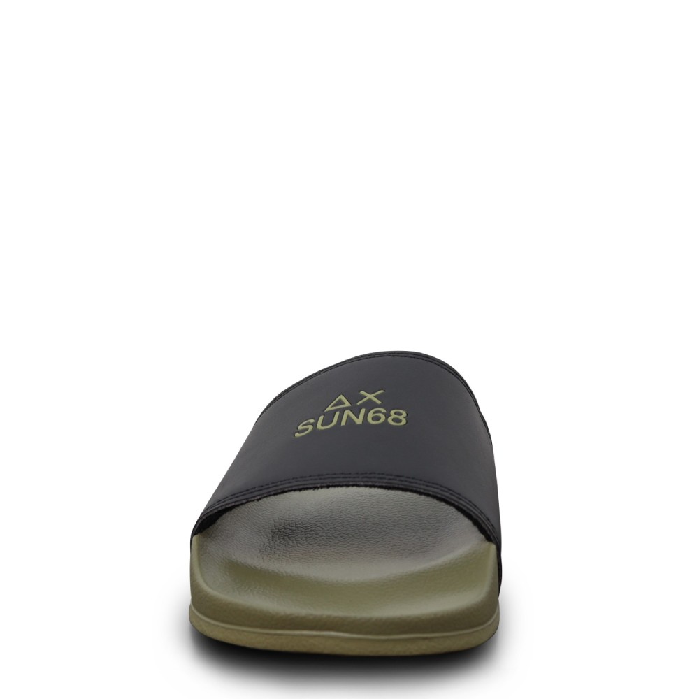 Ciabatte verde con logo per uomo