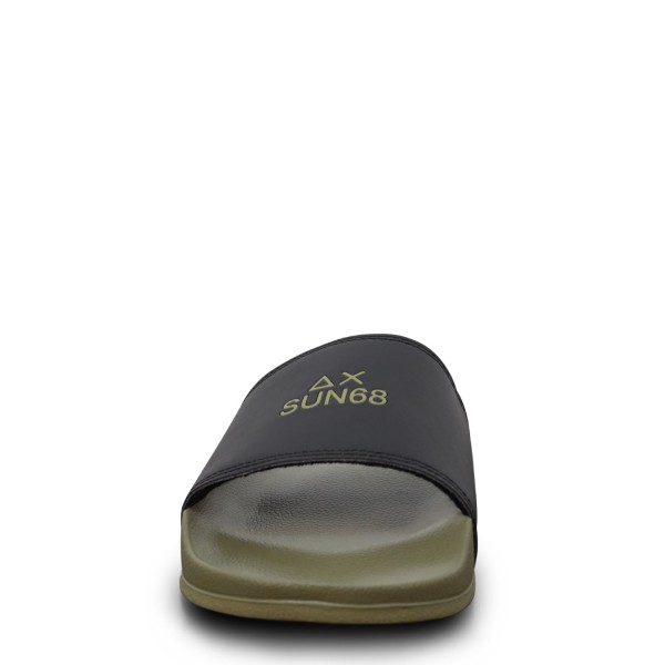 Ciabatte verde con logo per uomo