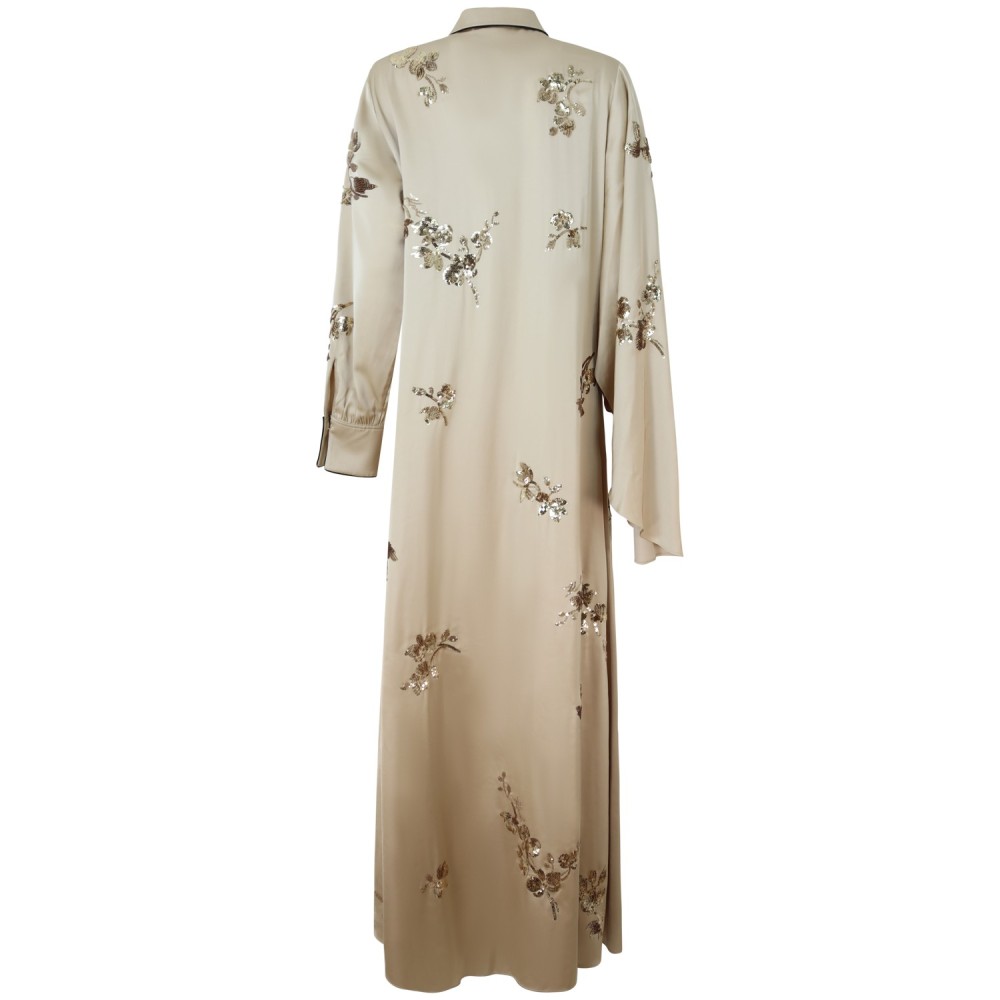 Abito beige con strass per donna