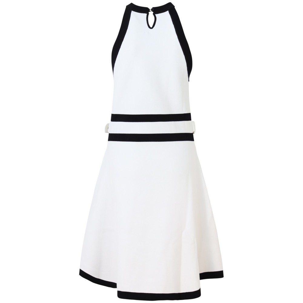 Abito bianco-nero in maglia per donna
