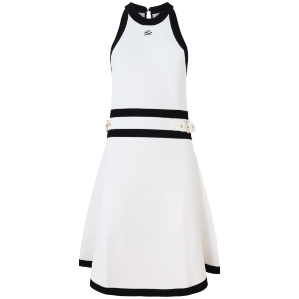 Abito bianco-nero in maglia per donna