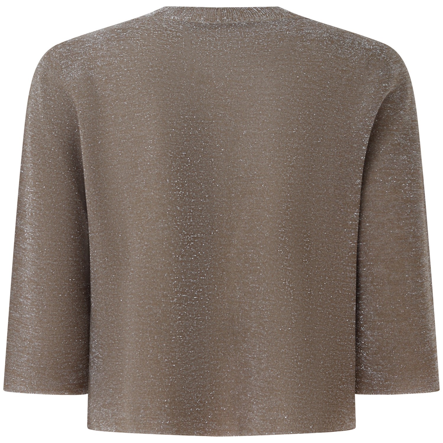 Cardigan beige in lurex per donna 2