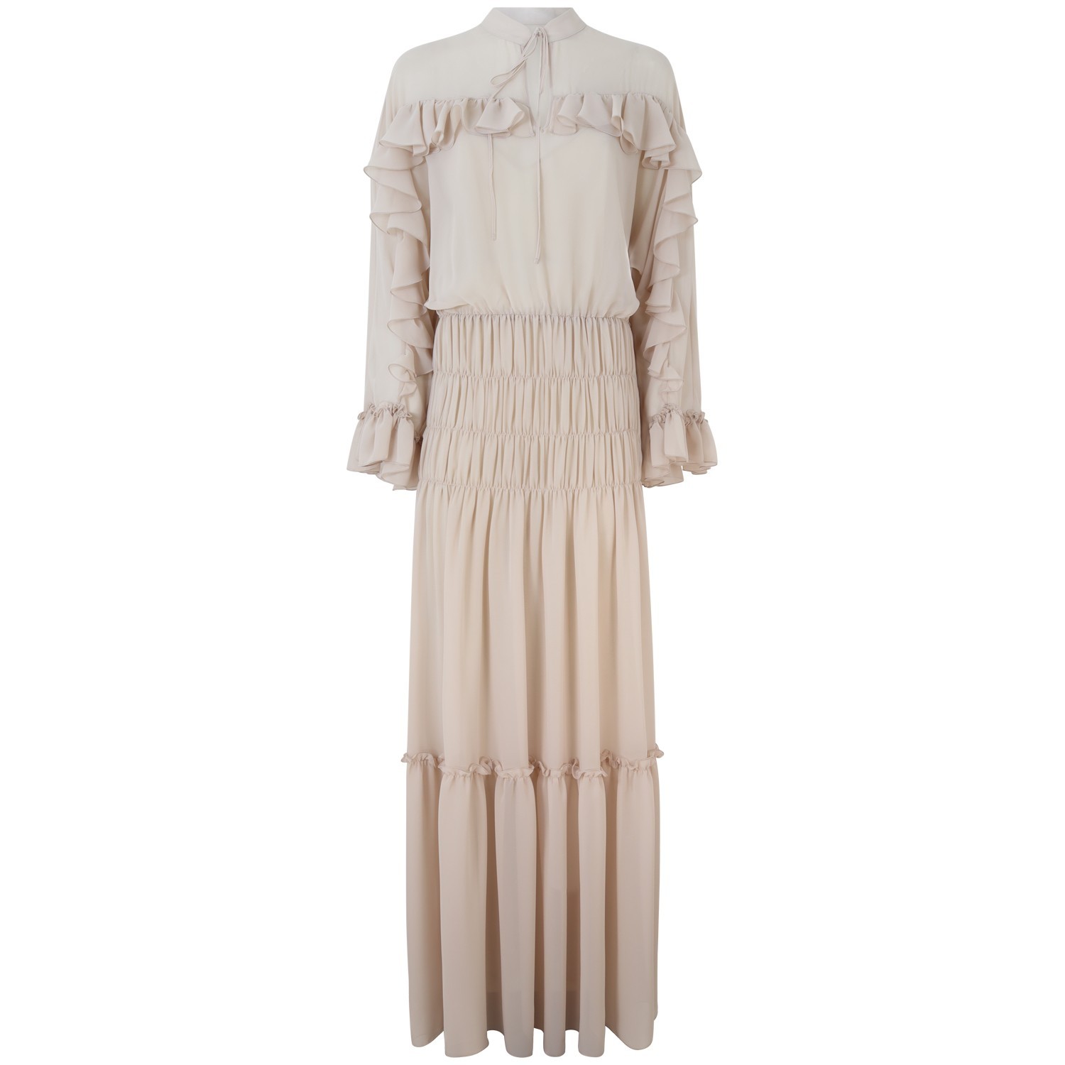 Abito lungo rosa cipria per donna 2