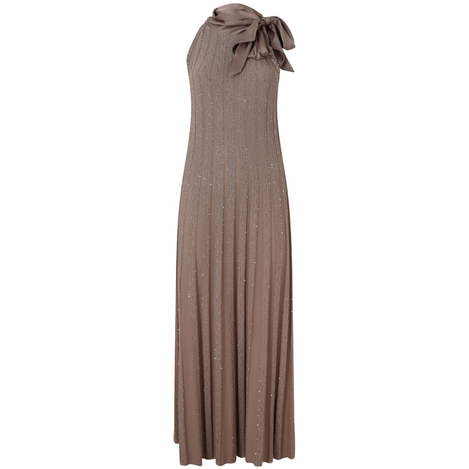 Abito in maglia marrone per donna