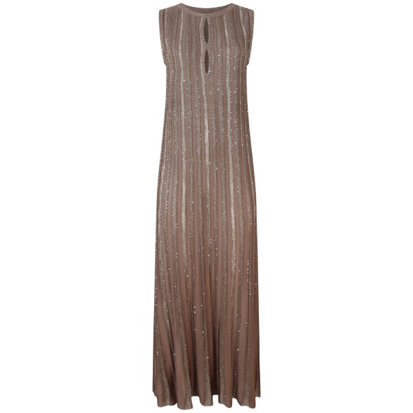 Abito in maglia marrone per donna