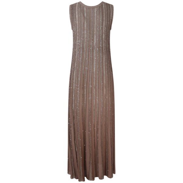 Abito in maglia marrone per donna