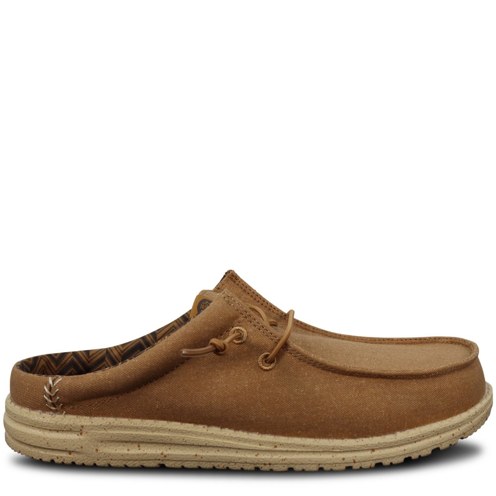 Mocassino-mules marrone 'WALLY SLIP STRETCH CAVAS' per uomo