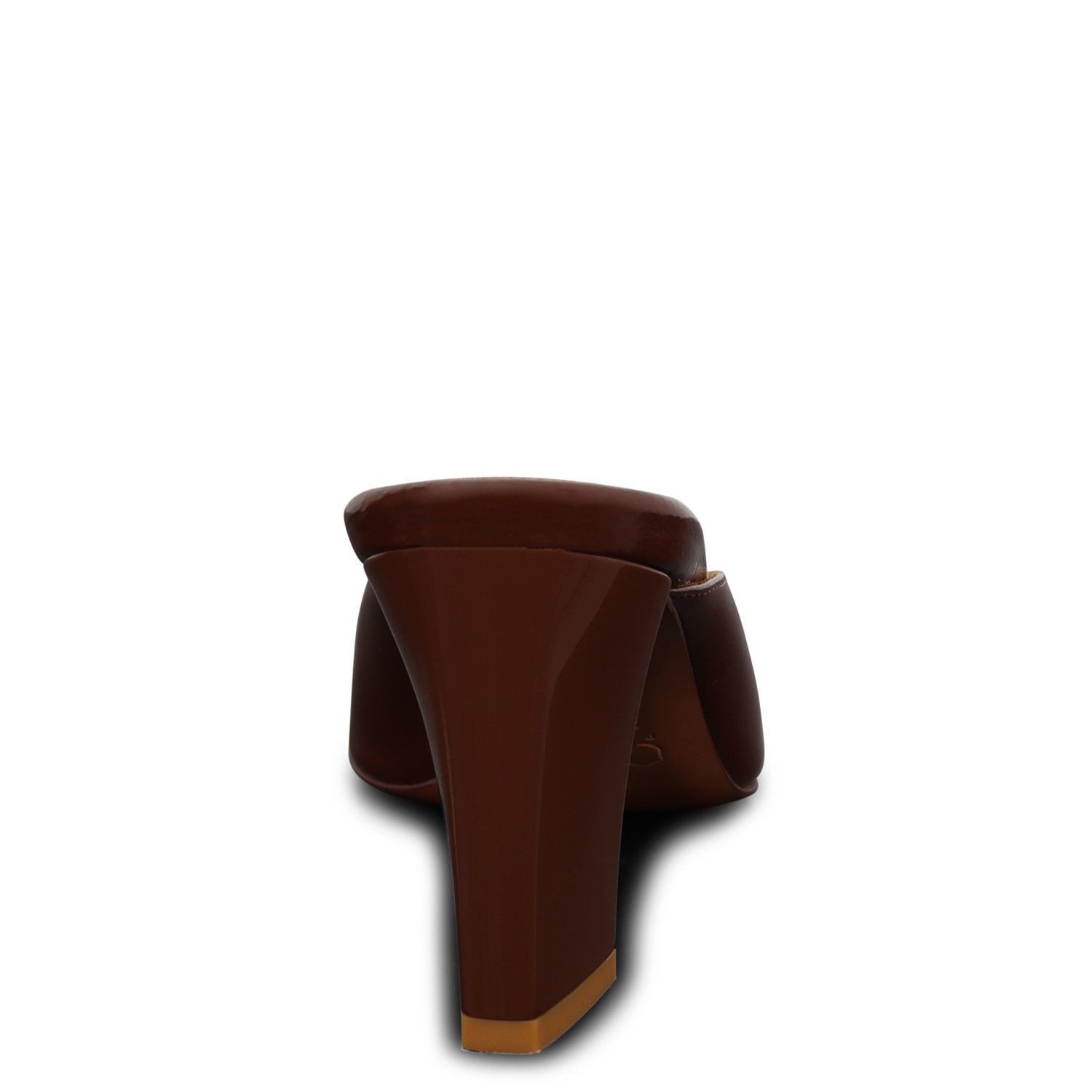 Sandalo marrone con accessorio oro per donna