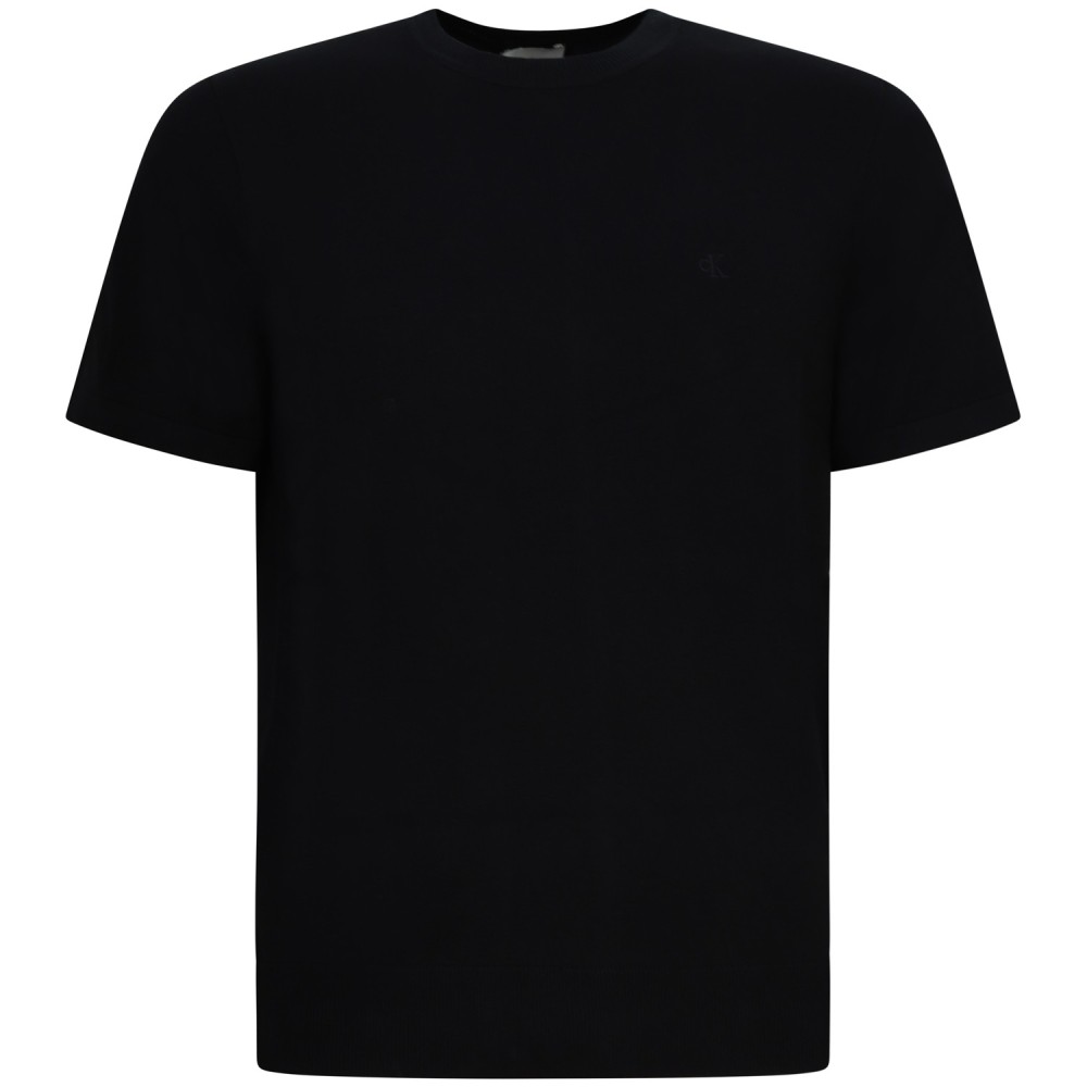 T-shirt in maglia  nera per uomo