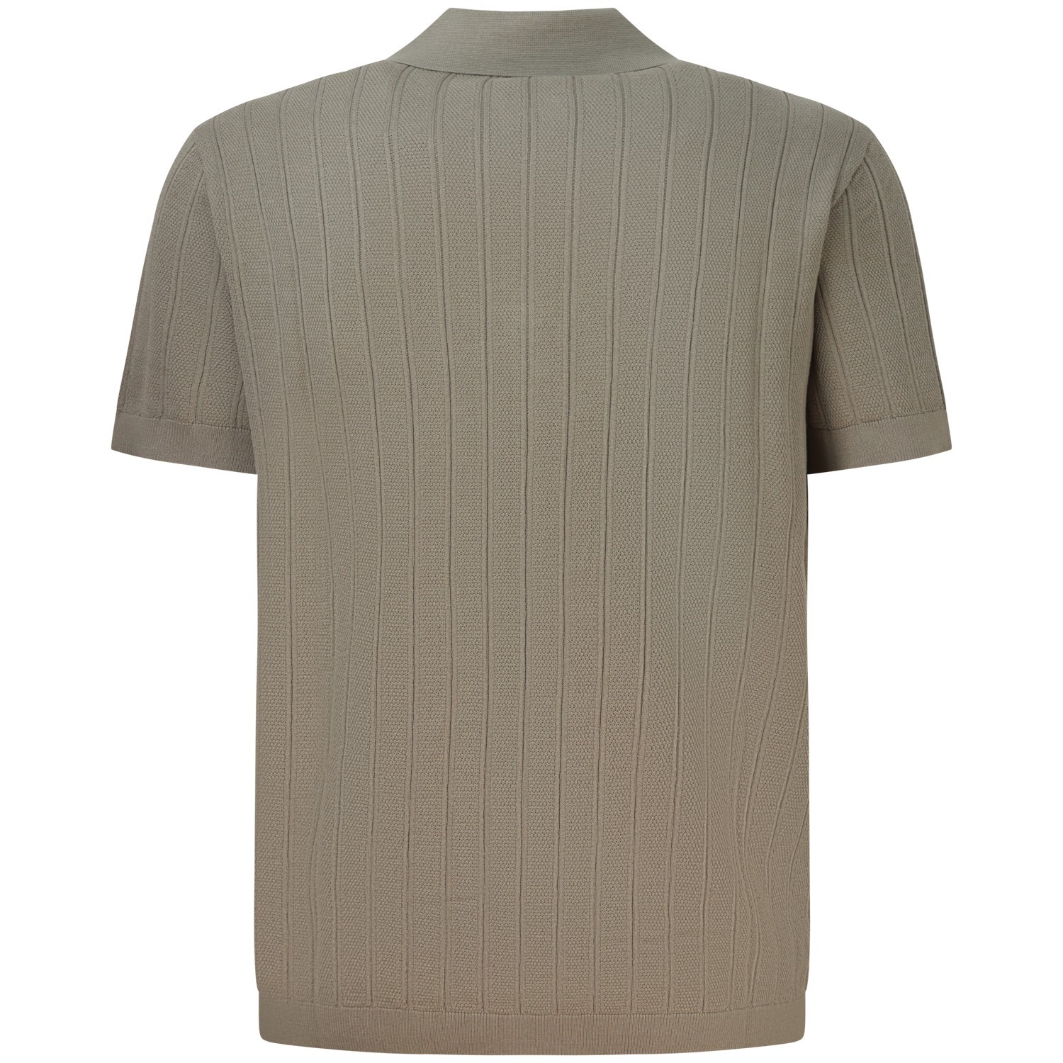 Polo in maglia beige con mezza zip per uomo