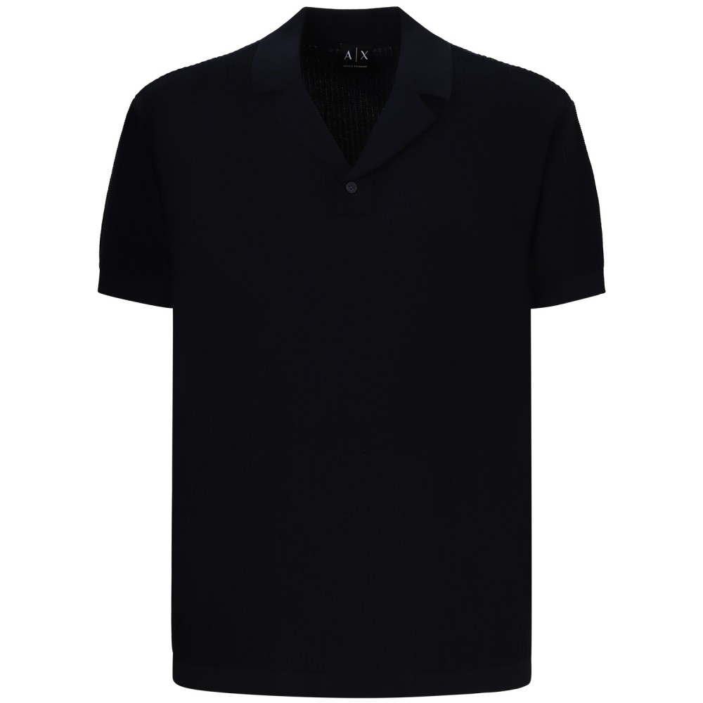 Polo in maglia blu per uomo