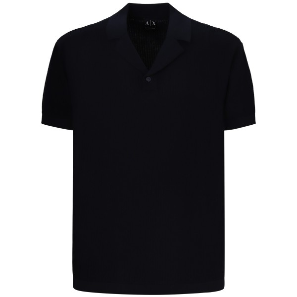 Polo in maglia blu per uomo