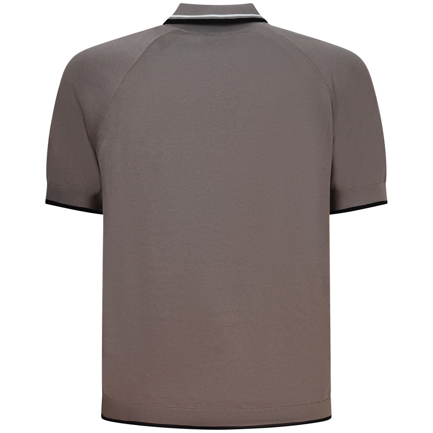 Polo in maglia beige con mezza zip per uomo 2